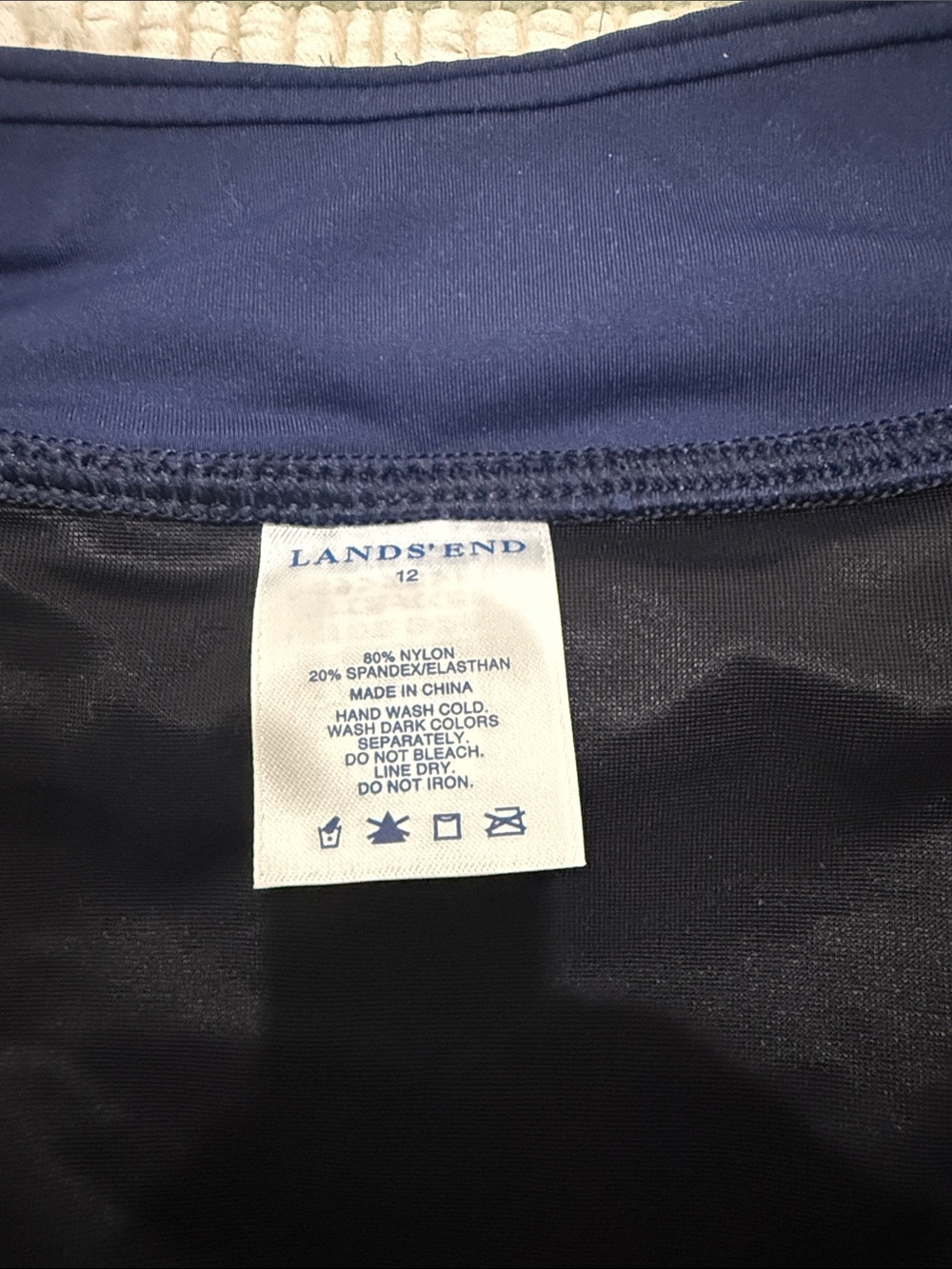Lands' End Navy Circle Skater Skirt Bikini Bottom - Picture 2 of 4